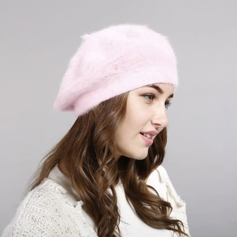 Hat Women Lady Winter Imitation Rabbit Hair Hat New Winter Wool Hat Thickened Warm Knit Hat Hats for Women Hats Cap for Women