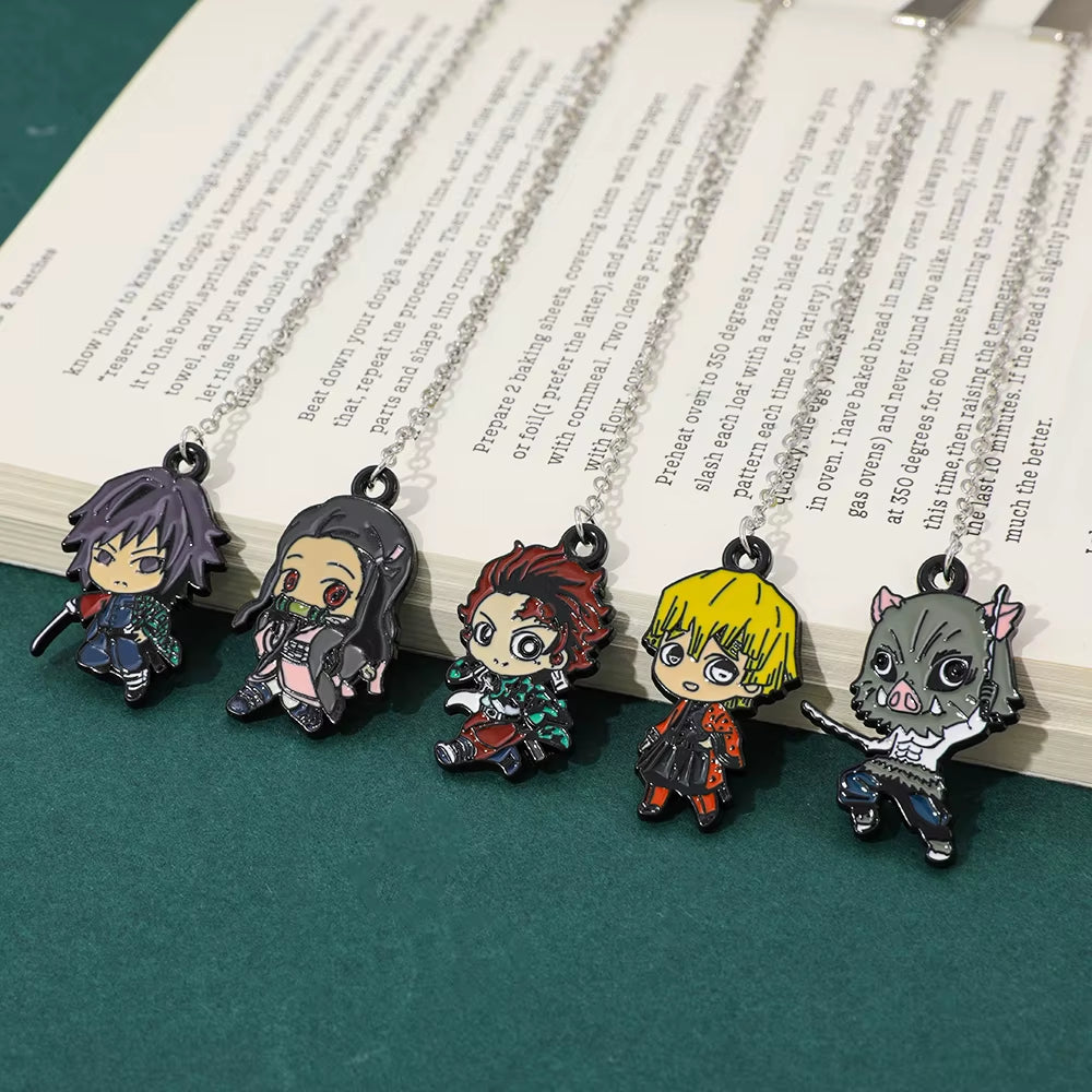 Japanese Anime Kimetsu No Yaiba Metal Bookmark - European Book Bottle Bookmark, Durable Reading Mark, Suitable for Fantasy Liter