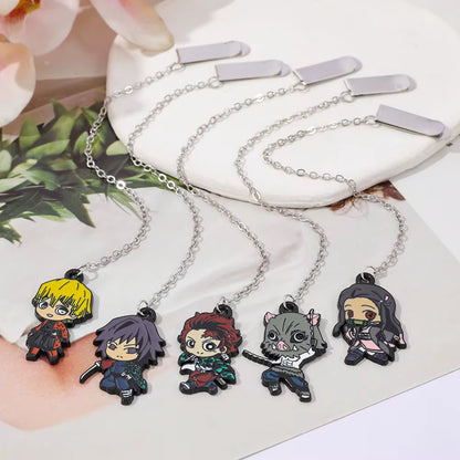 Japanese Anime Kimetsu No Yaiba Metal Bookmark - European Book Bottle Bookmark, Durable Reading Mark, Suitable for Fantasy Liter