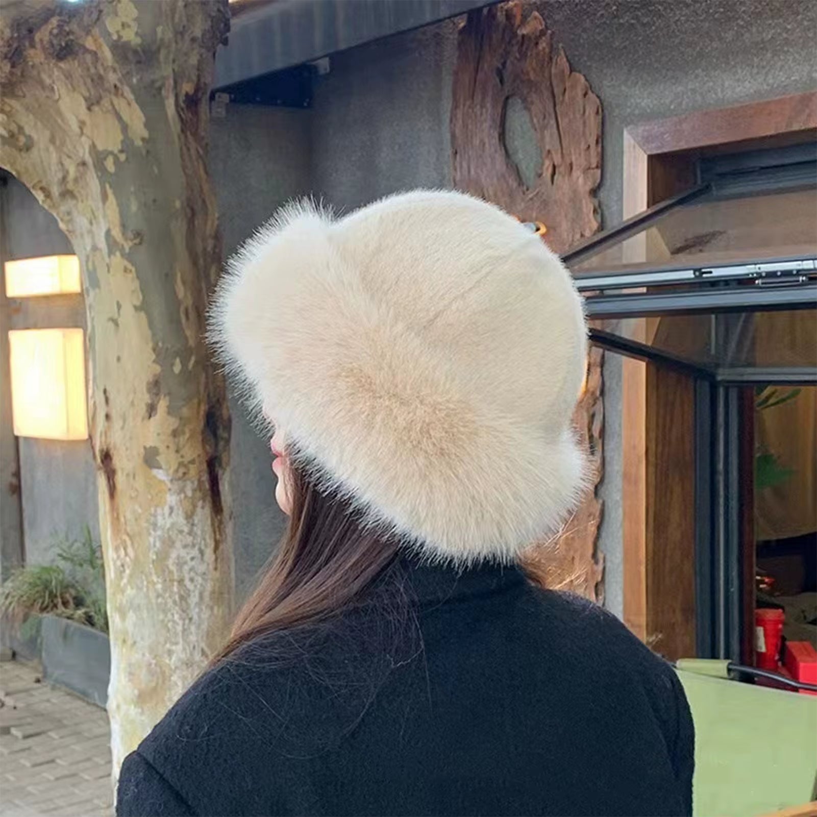 Thicken Plush Warm Fur Hat for Women Fluffy Beanie Winter Warm Thick Hat Mongolian Caps for Cold Weather Snow Caps