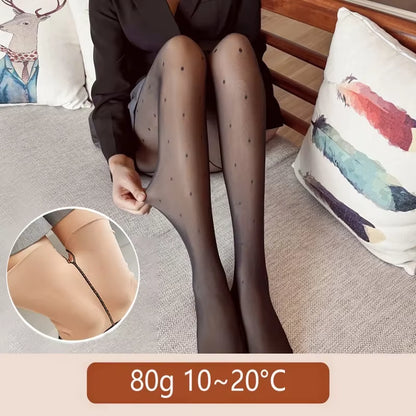 Winter Women Leggings 80/200G Fleece Warm Stockings Skin Effect Tights 2025 Female Print Leggings High-Elastic Thermal Pants