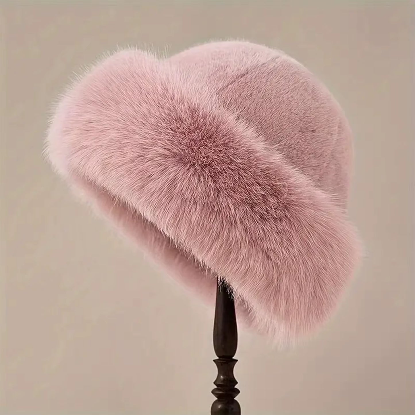 Thicken Plush Warm Fur Hat for Women Fluffy Beanie Winter Warm Thick Hat Mongolian Caps for Cold Weather Snow Caps