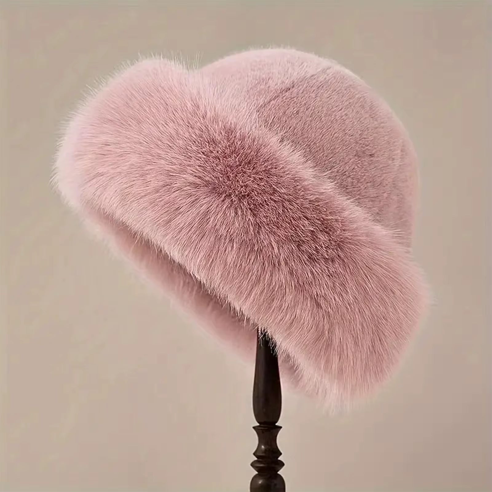 Thicken Plush Warm Fur Hat for Women Fluffy Beanie Winter Warm Thick Hat Mongolian Caps for Cold Weather Snow Caps