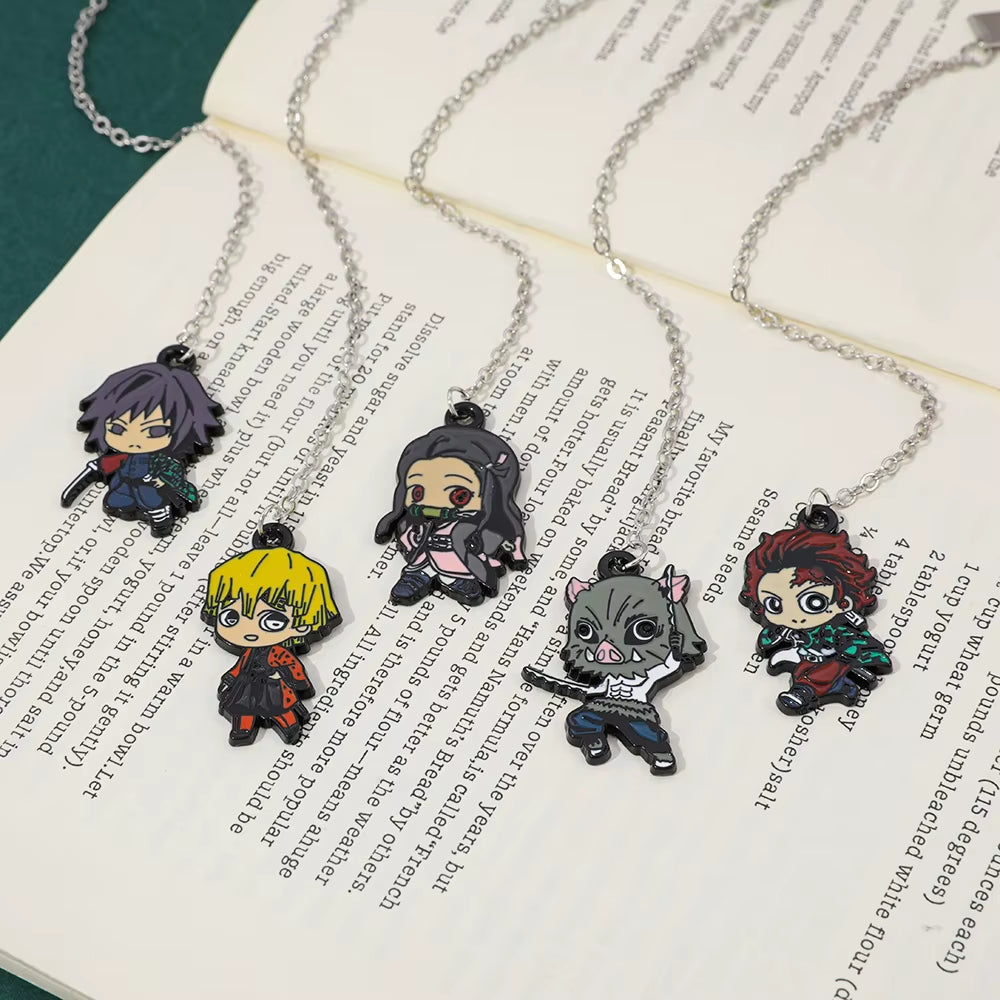 Japanese Anime Kimetsu No Yaiba Metal Bookmark - European Book Bottle Bookmark, Durable Reading Mark, Suitable for Fantasy Liter