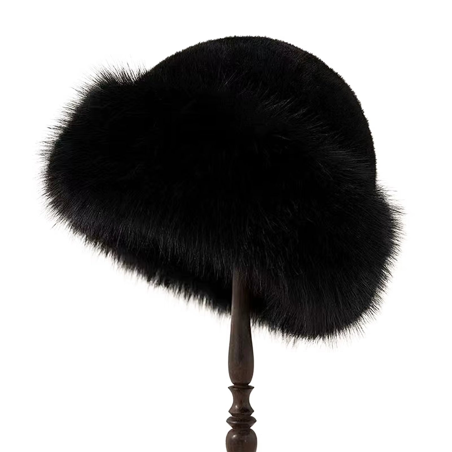 Thicken Plush Warm Fur Hat for Women Fluffy Beanie Winter Warm Thick Hat Mongolian Caps for Cold Weather Snow Caps