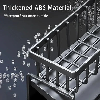 Kitchen Storage Rack Plastic Self-Draining Sink Shelf Drain Rack Soap Sponge Holder Dishcloth Towel Rack Sink Organizer