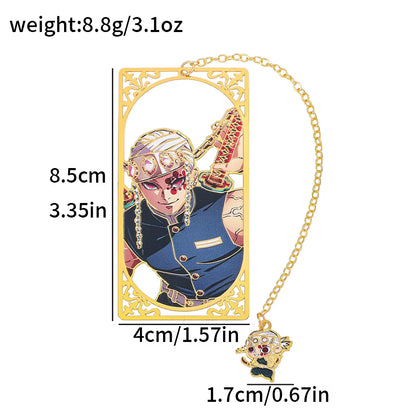 Japanese Anime Kimetsu No Yaiba Metal Bookmark - European Book Bottle Bookmark, Durable Reading Mark, Suitable for Fantasy Liter