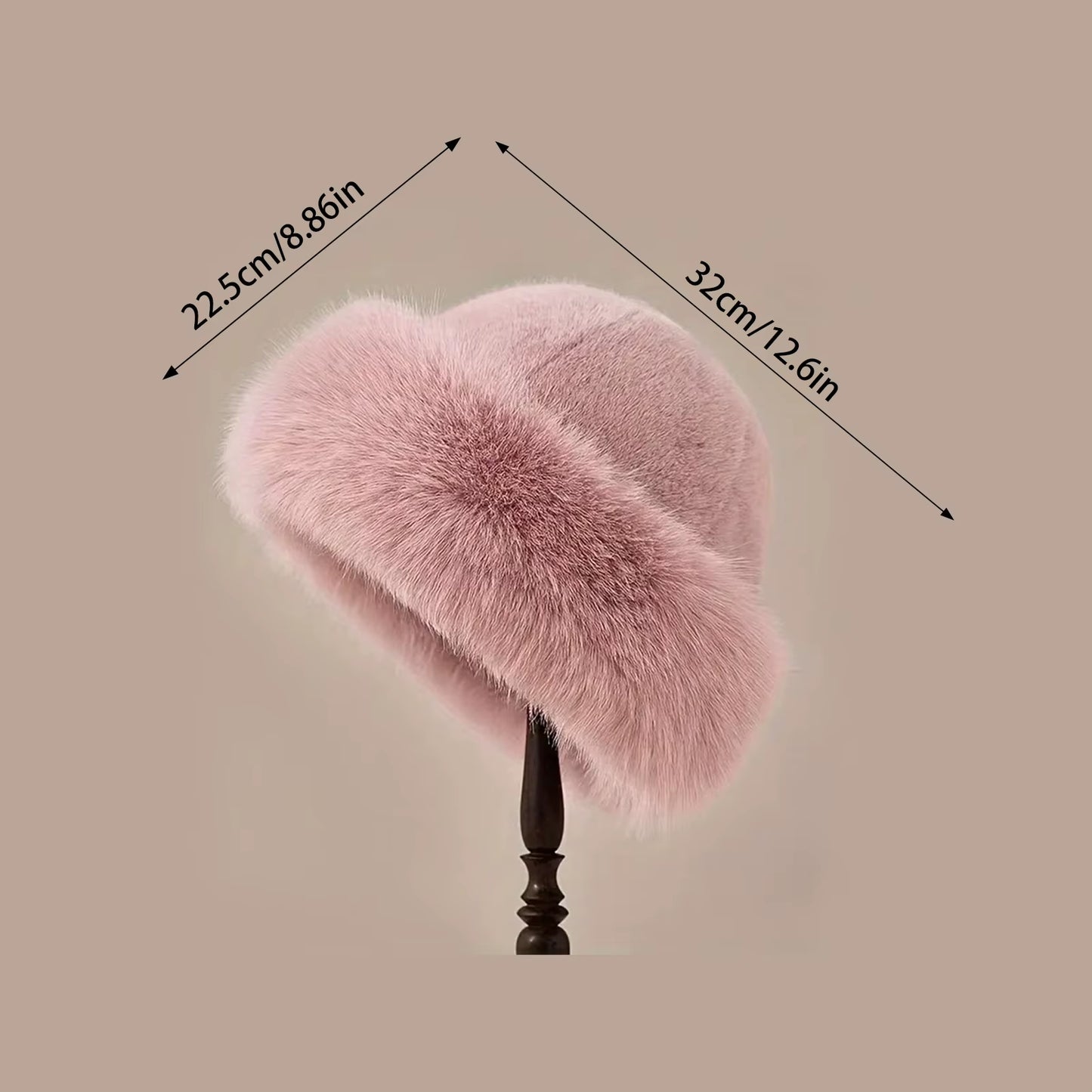 Thicken Plush Warm Fur Hat for Women Fluffy Beanie Winter Warm Thick Hat Mongolian Caps for Cold Weather Snow Caps