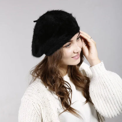 Hat Women Lady Winter Imitation Rabbit Hair Hat New Winter Wool Hat Thickened Warm Knit Hat Hats for Women Hats Cap for Women