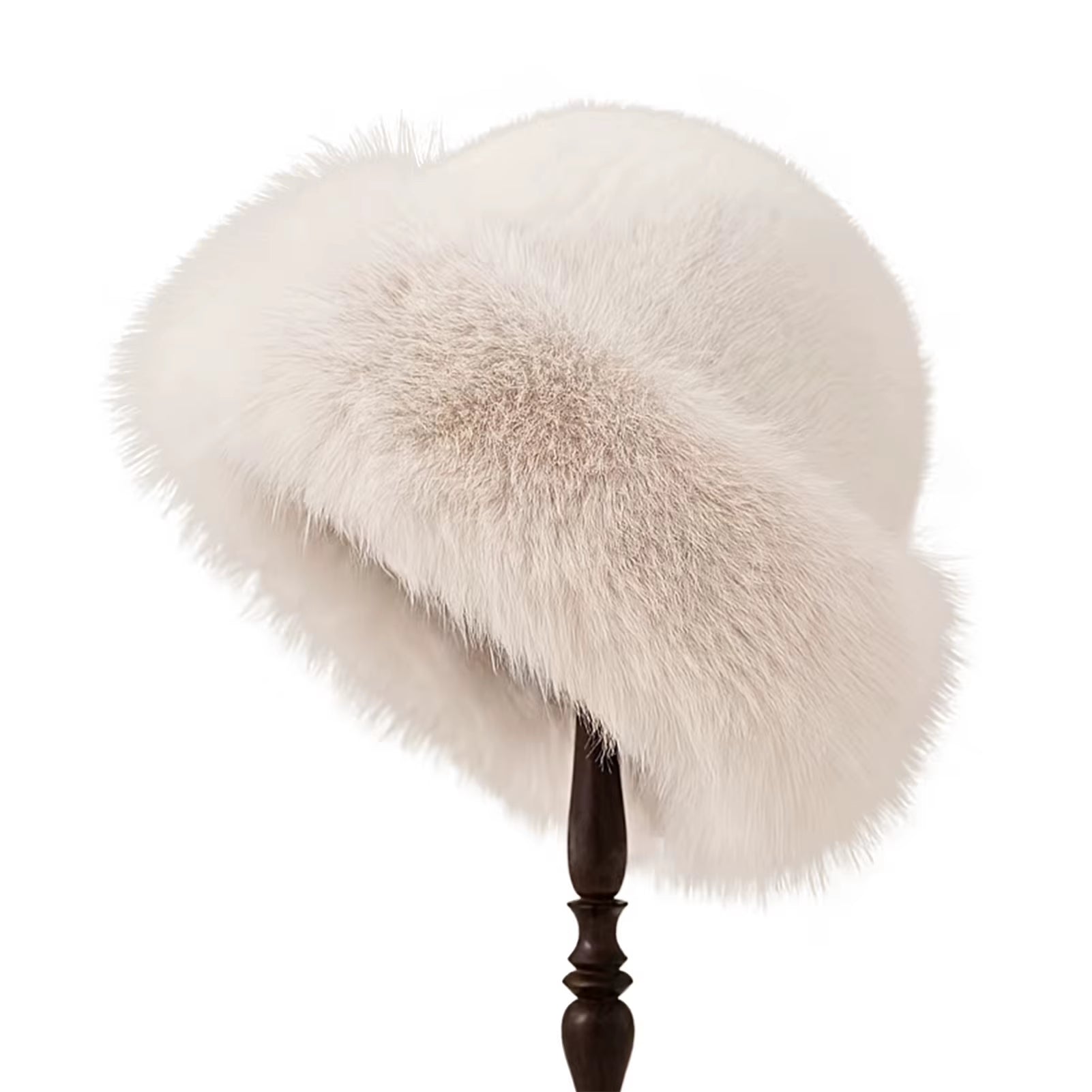 Thicken Plush Warm Fur Hat for Women Fluffy Beanie Winter Warm Thick Hat Mongolian Caps for Cold Weather Snow Caps