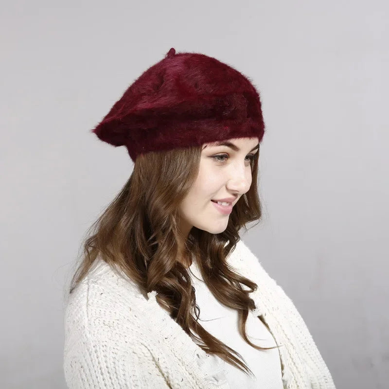Hat Women Lady Winter Imitation Rabbit Hair Hat New Winter Wool Hat Thickened Warm Knit Hat Hats for Women Hats Cap for Women