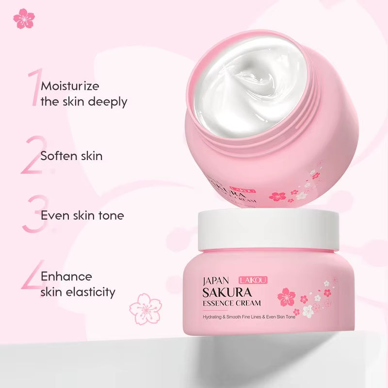 60G Japan Sakura Essence Cream Cherry Blossom Facial Cream Moisturizing Improving Dryness & Roughness Face Skin Care
