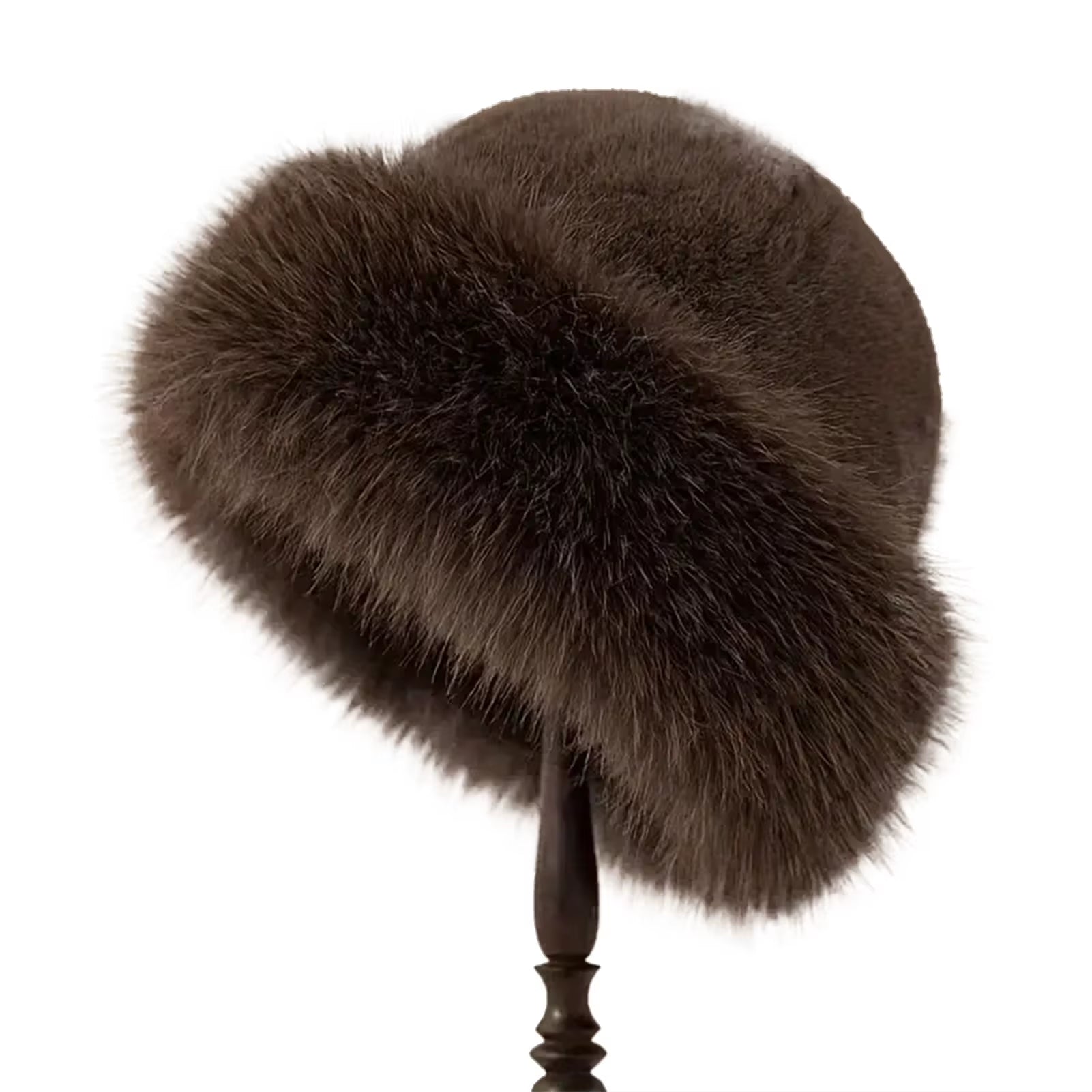 Thicken Plush Warm Fur Hat for Women Fluffy Beanie Winter Warm Thick Hat Mongolian Caps for Cold Weather Snow Caps